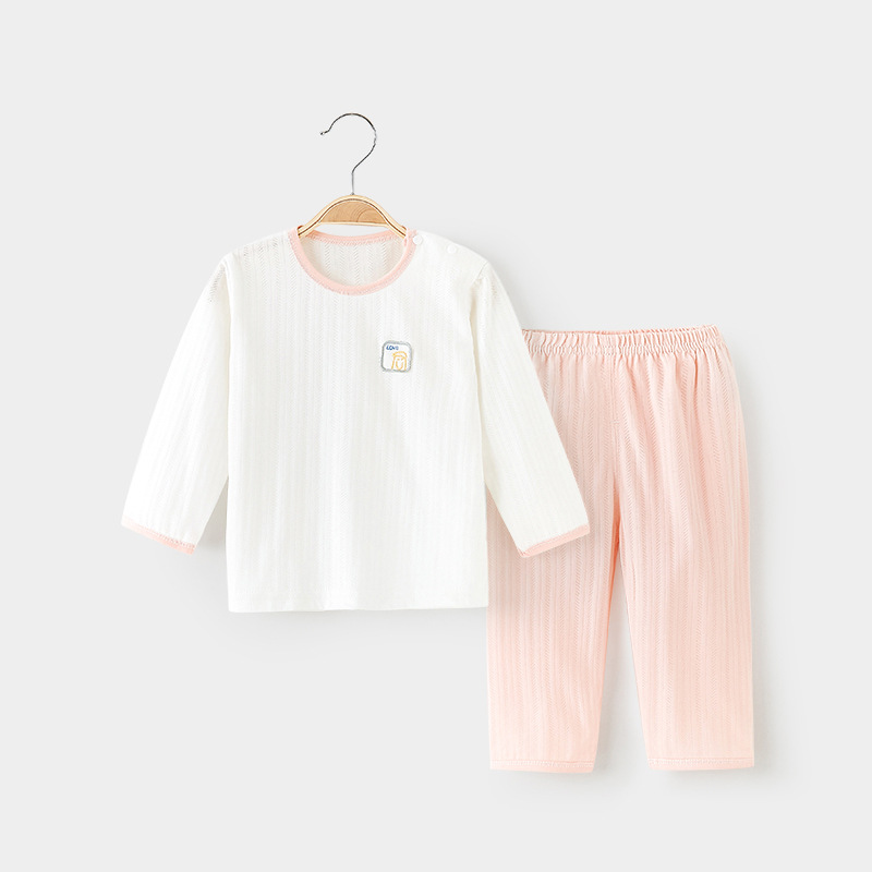 아기 속옷 세트 유아 분리형 잠옷 어깨 버클 얇은 여름 아동 에어컨 옷 가을옷 남아 여아