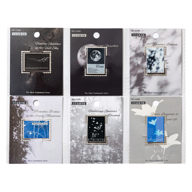 Mo tinta rosa marcador de metal todo en silencio en el libro retrógrado estereoscópico bendición regalo marcador de metal