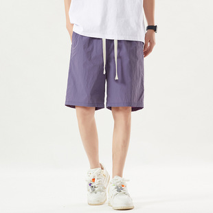 Cross-Border Popular 2025 New Summer Sports Shorts Men's Thin Ice Silk Pants Men's Summer Loose One-Piece Drop Shipping