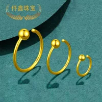 Qianxin ювелирные изделия 999 золотые серьги женские золотые серьги с бусинами 3D жесткий золотой шар крючки для ушей живая водная оболочка Золото оптом
