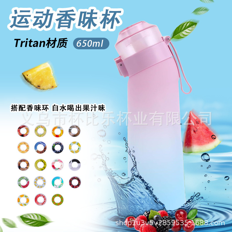 跨境爆款豆荚气味环太空杯萃香水果香味环0糖0卡Tritan耐高温水杯|undefined