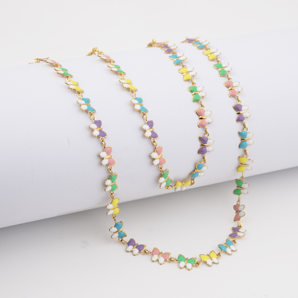 Stainless Steel Butterfly Butterfly Necklace Collar Chain Necklace_voghion.com