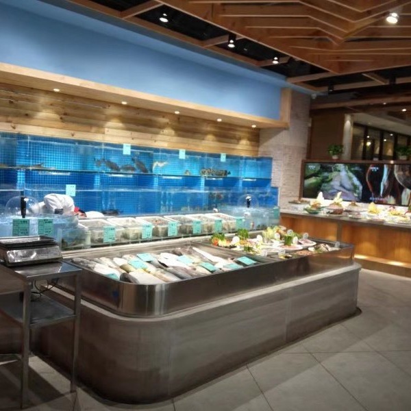 酒店鱼缸制做 海鲜池工程 超白玻璃鱼缸 家庭循环水鱼缸玻璃工程