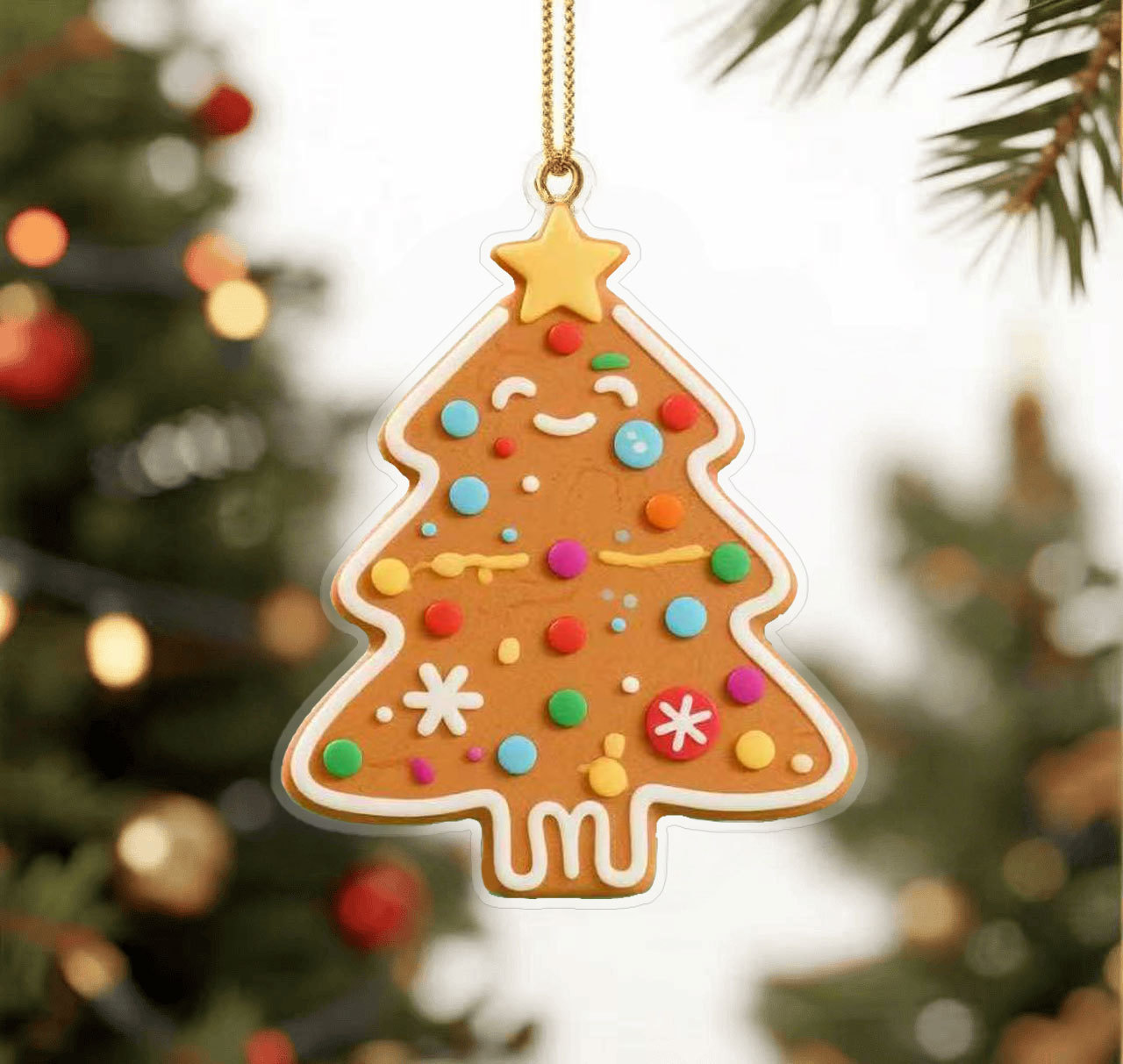 Ventas transfronterizas de árbol de jengibre acrílico colgante decoración de Navidad decoración de árbol de Navidad para el automóvil colgante image 8