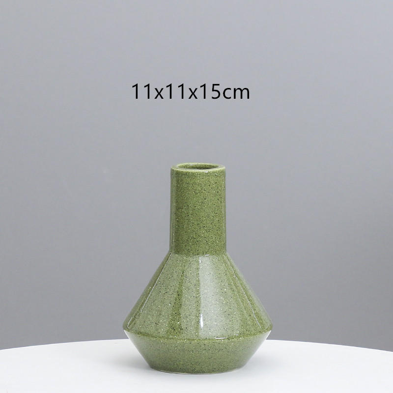 Moderno simple rojo cerámica pequeño florero decoración flor seca arreglo salón TV gabinete decoración del hogar flor Ware al por mayor