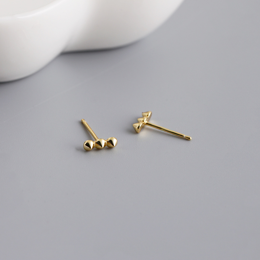 1 Pair Simple Style Geometric Plating Sterling Silver 18k Gold Plated White Gold Plated Ear Studs display picture 6