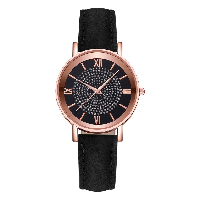 Nueva celebridad en línea estrellado reloj de mujer de moda multicolor escala romana reloj de cuarzo de mujer