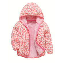 E 72585 Print fleece kids hooded coat ӡ��ҡ���޶�ͯ��ñ����