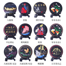 中秋礼品精品炭雕摆件轻奢装饰品 花好月圆年年有余 家居摆件批发