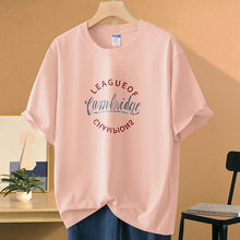 260g重磅纯棉t恤女短袖宽松半袖字母印花小众上衣设计感潮牌港风