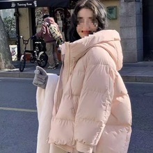 设计感小个子白鸭绒斗篷羽绒服女2025冬新款欧货休闲韩版保暖外套