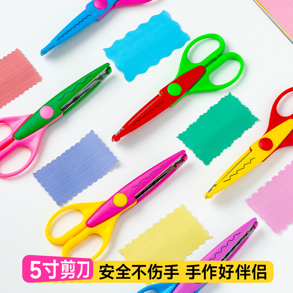 Especializadas para exportación: Tijeras creativas de 5 pulgadas para manualidades, tijeras para álbumes de fotos, tijeras para manualidades infantiles, venta al por mayor de 6 estilos.