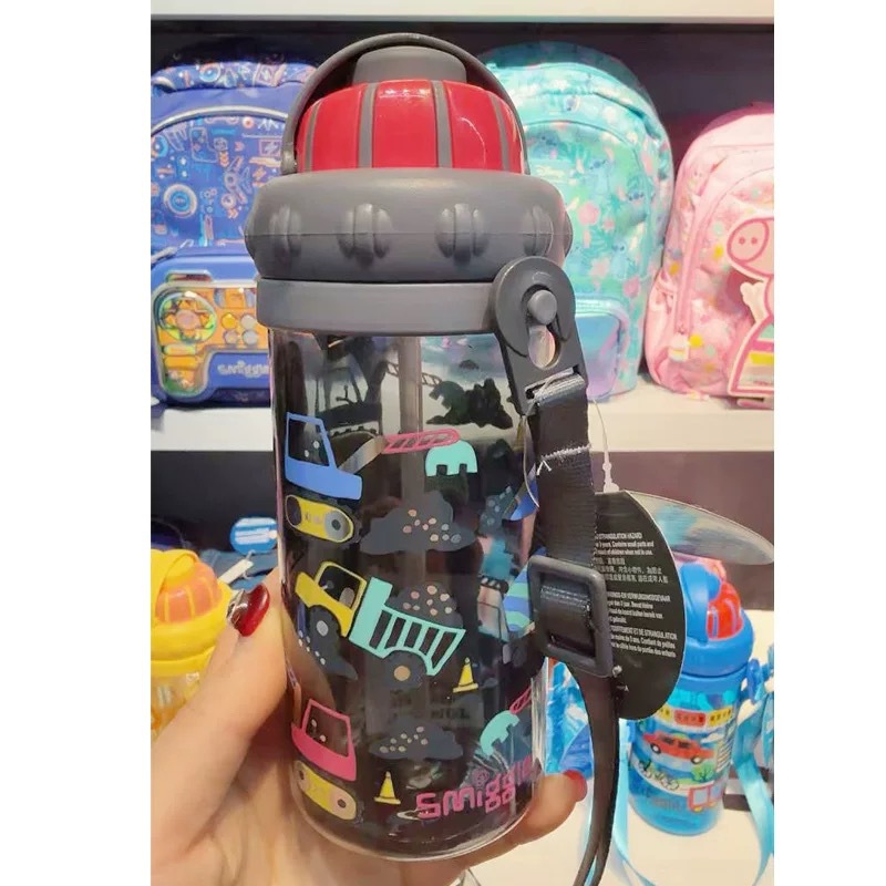 Australian smiggle taza de agua pajita plástico para niños estudiantes ligero y transparente taza de mano botella de agua de alto valor