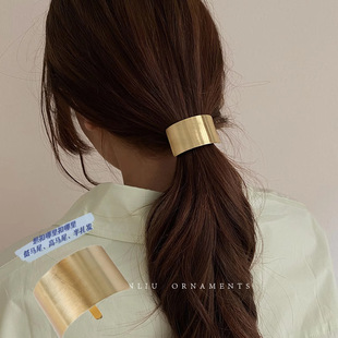 Japanese hair hook metal style brushed ponytail hook head rope pin gold and silver cold style high-end hair buckle jewelry