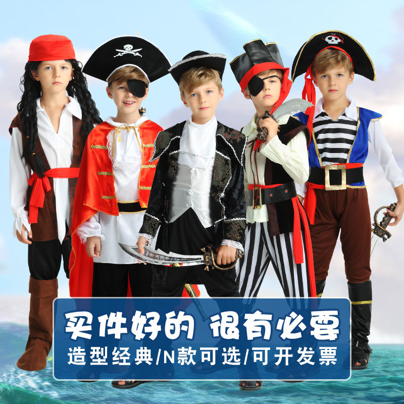 Disfraces de Halloween Piratas del Caribe Cosplay Niños Piratas Disfraces Capitán Jack Disfraces de Show