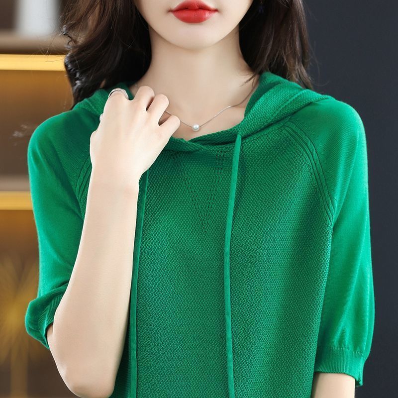 Summer knitted hoody