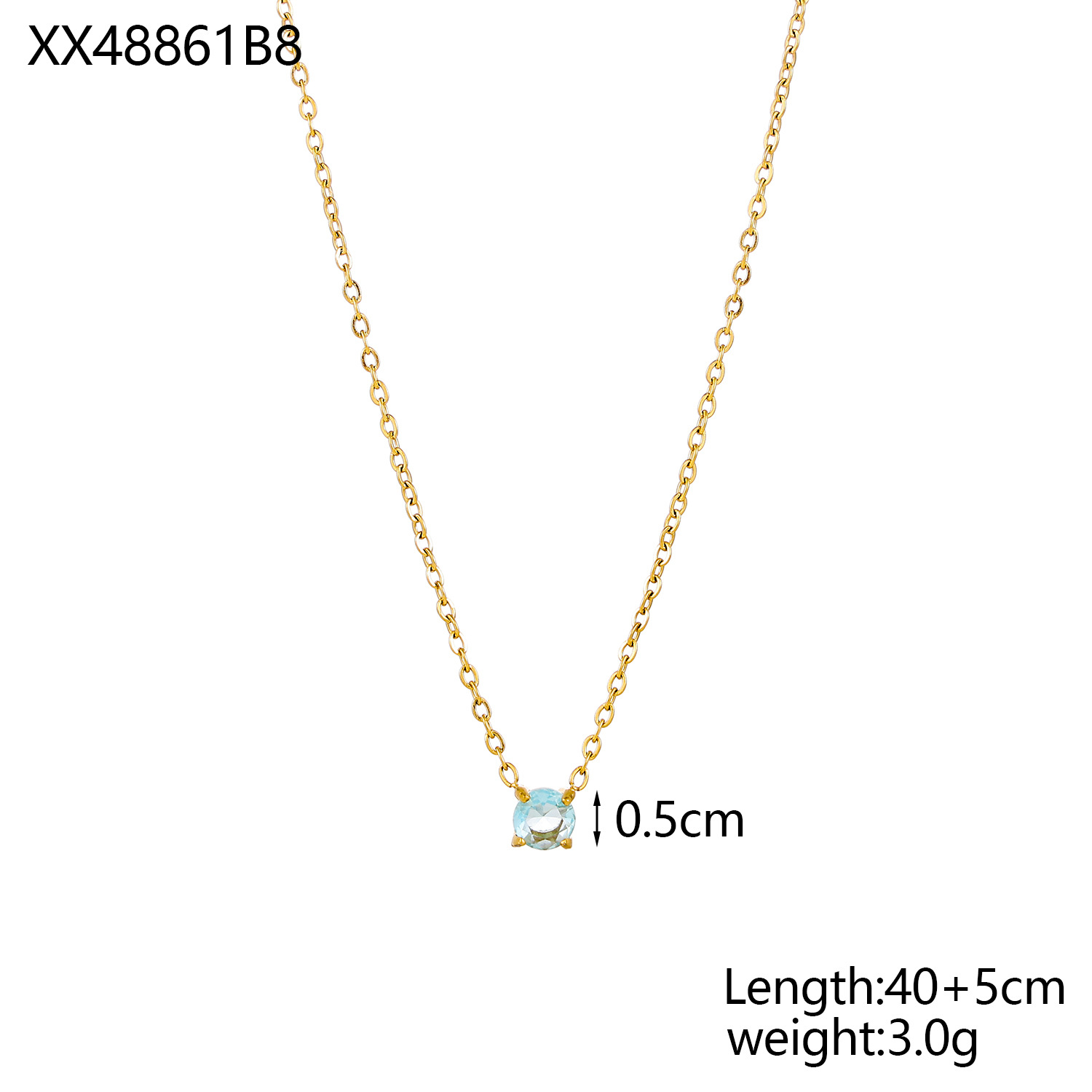 6g Weight 304 Stainless Steel Pendant Material Birthstone Inlay Material Pendant Necklace Classification 304 Stainless Steel Chain Material cable chain Chain Type 1 Piece Quantity Daily Occasion 304 Stainless Steel Material Geometric Pattern All Seasons Season Women's Gender Basic, Simple Style Style Wholesale Jewelry Basic Simple Style Geometric 304 Stainless Steel Birthstone Pendant Necklace Cable Chain 5