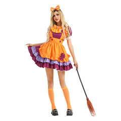 2025万圣节服装南瓜裙Lolita萝莉女仆装cos舞台表演服大码连衣裙