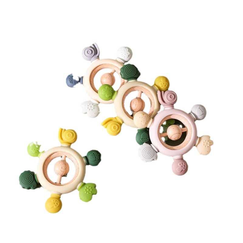 Bosque patrón mordedor bebé mordedor palo de silicona bebé mordedor juguete calmante hervida anti-comer mano artefacto