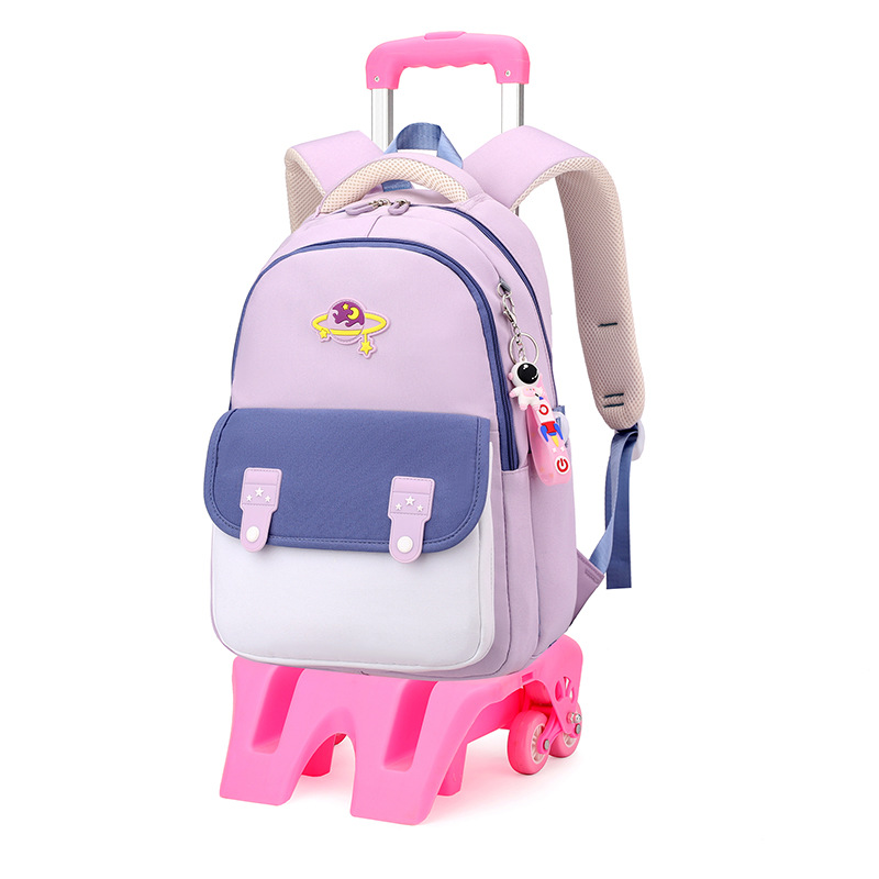Mochila infantil de pescado natural para estudiantes de primaria grados 1 - 3 - 4 mochila de tirón para subir escaleras mochila de doble propósito al por mayor transfronteriza