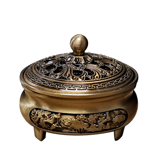 Creative retro incense burner ornaments alloy incense burner lotus leaf incense burner incense burner tower incense burner indoor aromatherapy burner home