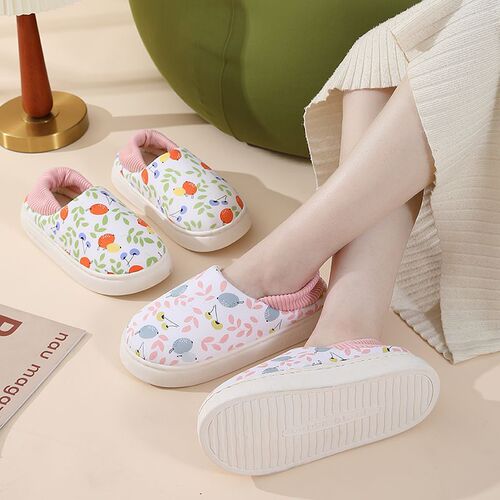 Confinement shoes postpartum plus velvet thickened soft-soled shoes spring and autumn autumn and winter thick-soled anti-slip slippers for pregnant women cute home