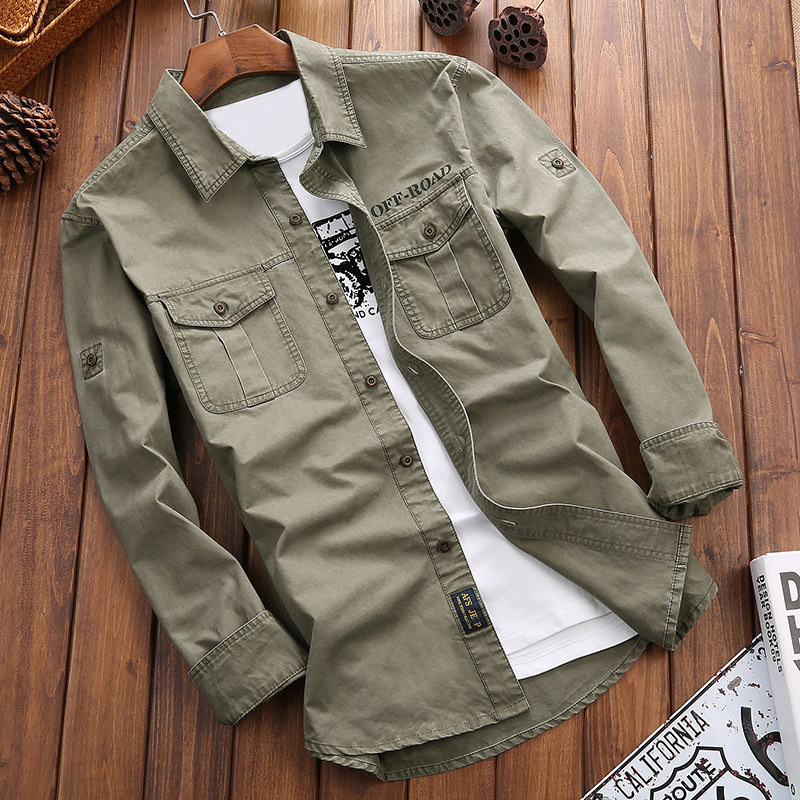 Autumn 2019 New Style Shirt Men's Long-sleeved Fleece-lined Warm Loose Casual Workwear Youth Large Size Shirt Jacket for Men
