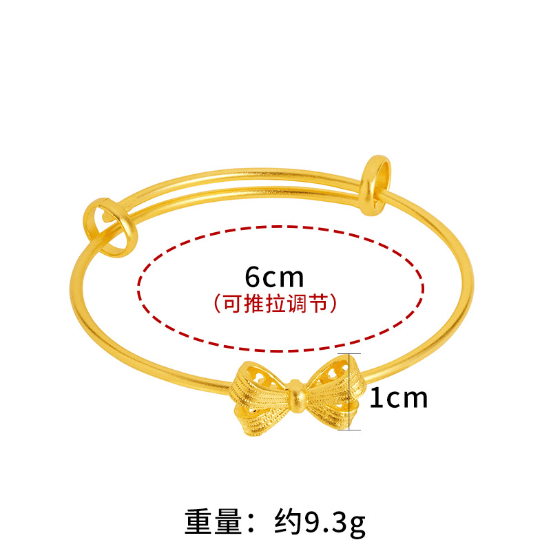 Pulsera de arco de mariposa dibujo ajuste de oro de arena vietnamita no desvanecerse universal dulce oro chapado latón Yiwu joyerías suministro