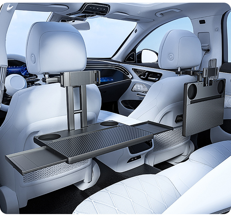 Anti-Slip Car-Mounted Small Table Board, Foldable Rear Seat Table for Car Use, Dining Table, Computer Stand, Table