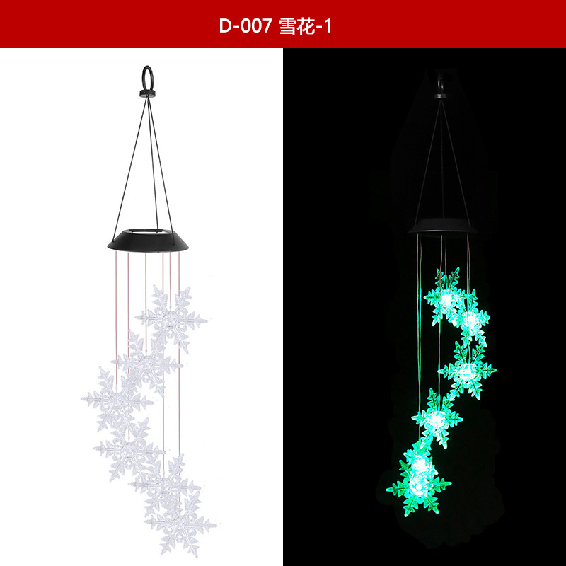Amazon nuevo solar al aire libre LED de colores cambiantes paisaje patio decoración campanas viento muñeco nieve luces Navidad