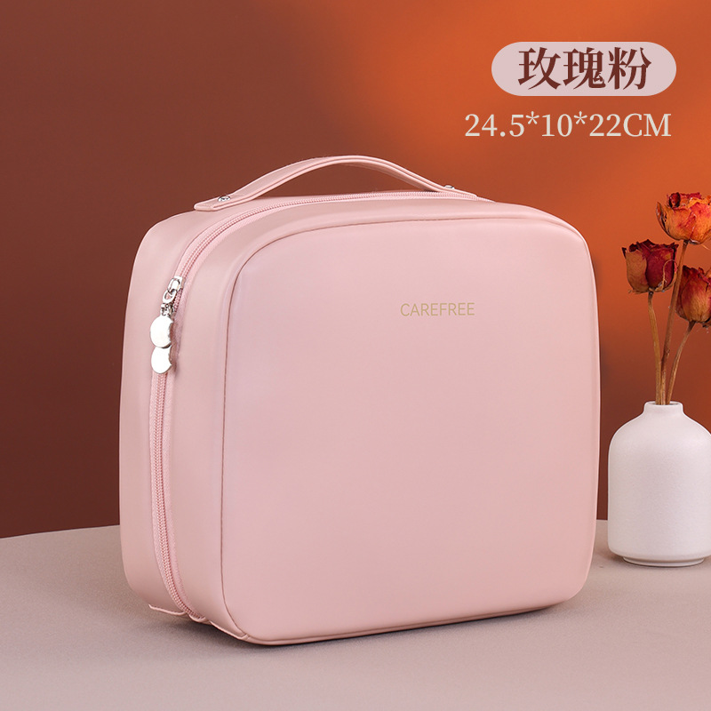 Nuevos productos transfronterizos, bolsa de maquillaje semi-vertical, bolsa de maquillaje portátil de gran capacidad, bolsa de almacenamiento de maquillaje de división multicapa