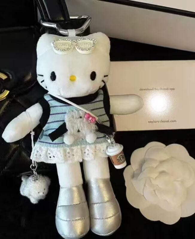 可爱长腿猫挂件kitty包包挂件毛绒玩偶公仔书包kt挂饰女生可爱饰|undefined