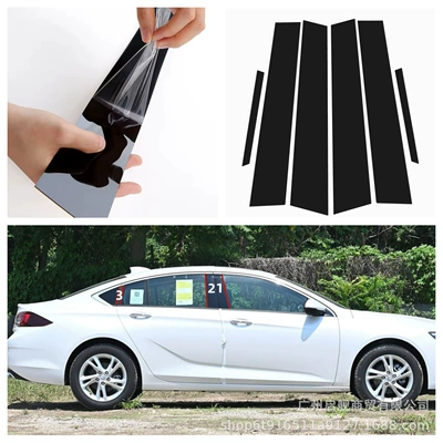 Window Decoration Door Frame – Şüşə kənarı xromları/moldingləri - glossy-black-17-24-buick-regal-6pcs