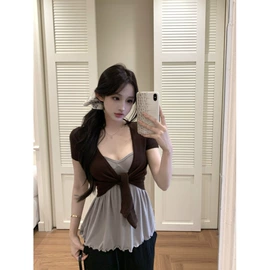 时尚休闲套装;连衣裙;女式T恤