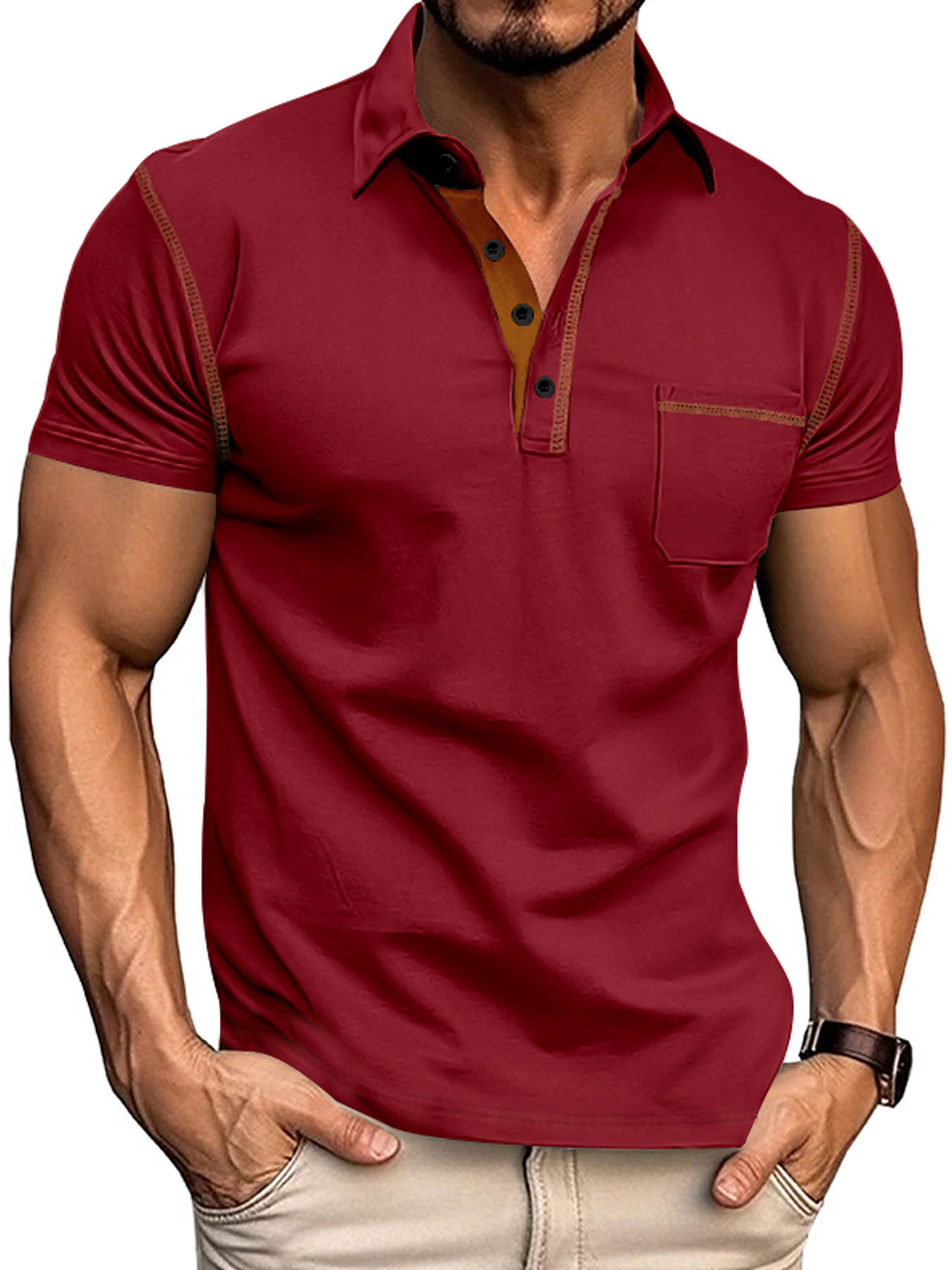 Nuevo transfronterizo Europa y América Amazon TK verano nuevo hombre camiseta de manga corta comercio exterior camiseta de polo