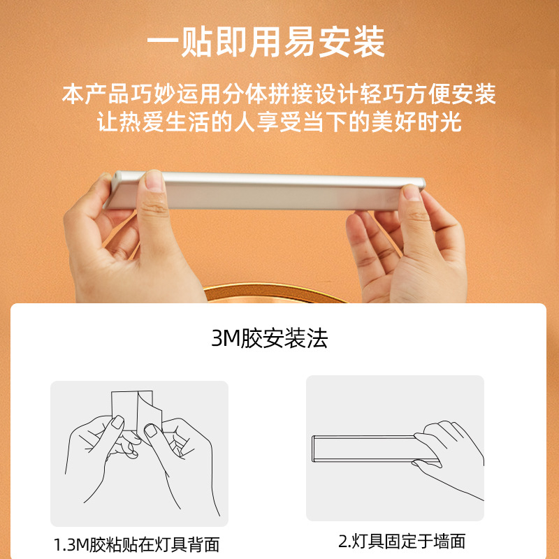 12VDC人體感應(yīng)燈 觸摸衣柜燈 LED廚房櫥柜手掃感應(yīng)燈 可串聯(lián)燈條