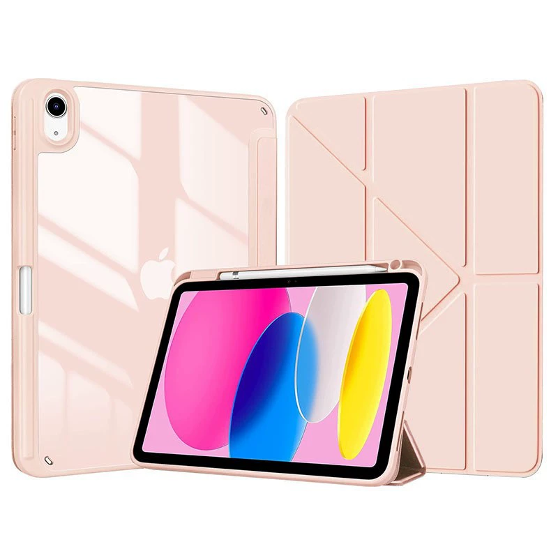 Чехол для iPad (iPad 10‑го/11‑го, Air 4/5/11, mini 6/7) прозрачная акриловая панель, держатель для пера, мягкий бампер