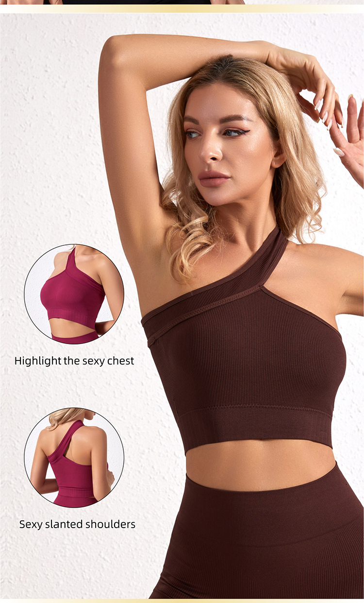 94g Weight Sleeveless Sleeve Length Nylon Fabric Type Short Top Length Vest Tops Type Fitness, Yoga, Sports Occasion Oblique collar Neckline Solid Color Pattern Simple Style, Sport Style Style Simple Style Sport Style Solid Color Nylon Oblique Collar Active Tops Vest 3