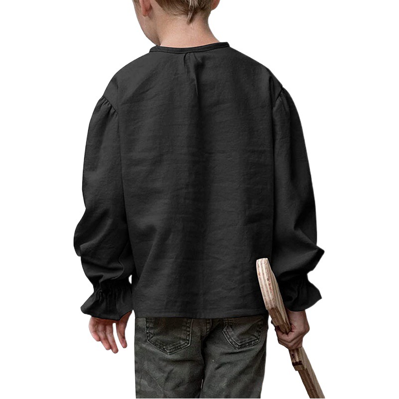Amazon niño medieval pirata ropa camisa niños Medieval Renacimiento con volantes de manga larga