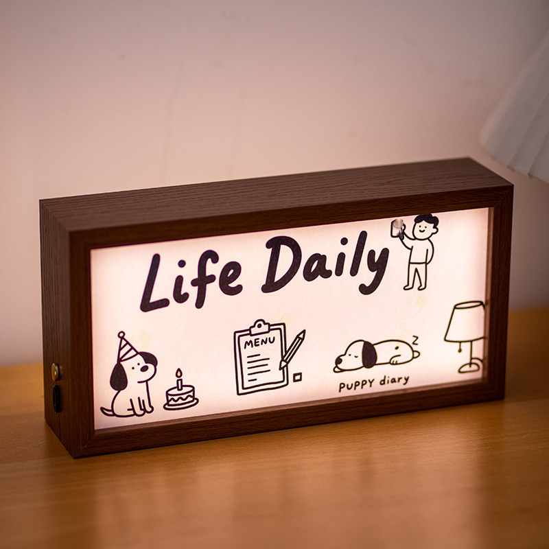 Retro Coffee Shop Creative Night Light Painting Desktop Ornaments Simple Bedroom Atmosphere Light Decoration Photo Frame Gift Retro Coffee Shop Creative Night Light Painting Desktop Ornaments Simple Bedroom Atmosphere Light Decoration Photo Frame Gift