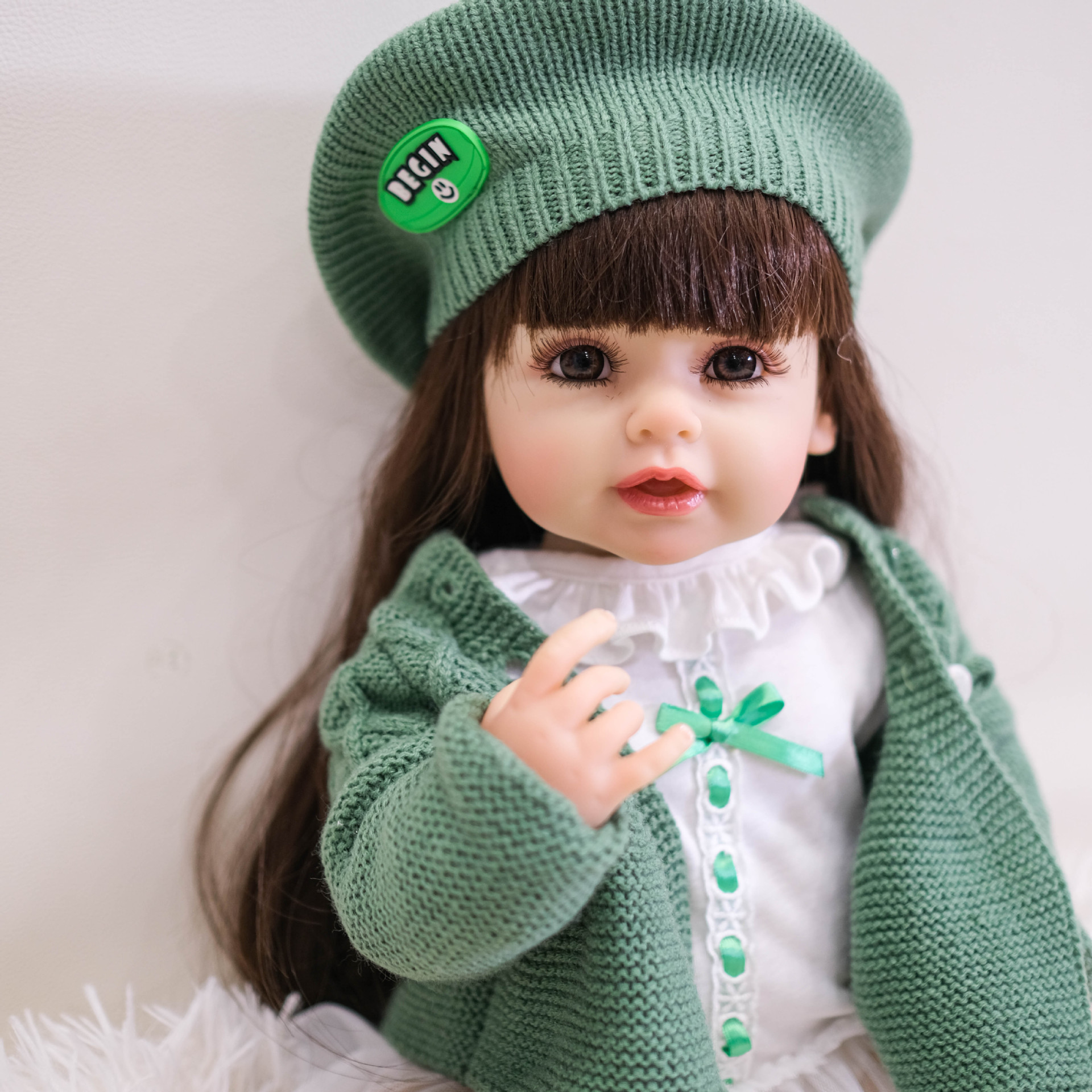 NPK genuino 55cm completo pegamento simulación muñeca peluca conjunto pelo transfronterizo suministro