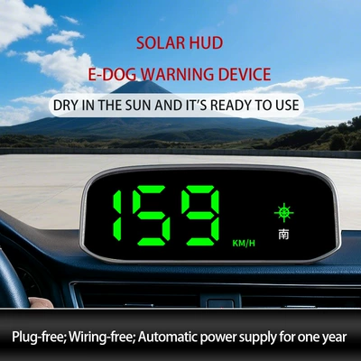 Cross-Border Automotive Universal Solar-Powered Hud Head-Up Display Car Navigation Beidou Satellite Electronic Dog Portable Screen (Vehicle HUD) - solar-hud-overseas-version-kmh-0m-hour
