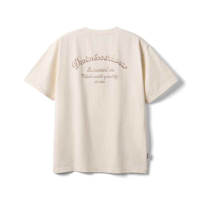 /簡木メンズゆったり版ヘビーウェイト長繊維綿プリントラウンドネック半袖Tシャツ|undefined