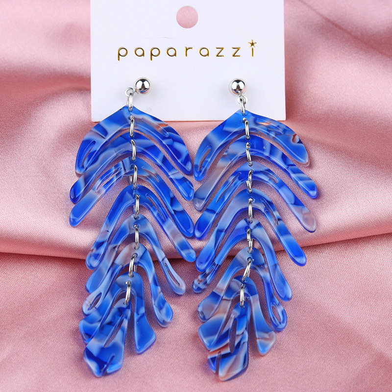 Fashion Leaves Arylic Tassel Womenu0027S Drop Earrings 1 Pair