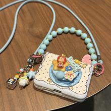 蓝色星星人磁吸斜挎挂绳适用华为purax手机壳典藏版pocket2小米mixflip2三星GalaxyZFlip765荣耀magicvflip套