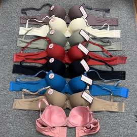 E710#库存欧美高品质东南亚尺码女士性感光面聚拢钢圈半杯文胸