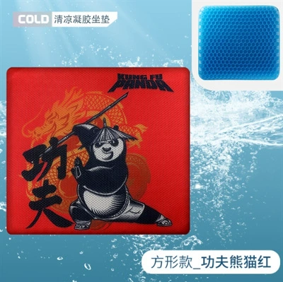 Cartoon Summer Honeycomb Gel Car: Cool pad - kung-fu-panda-red-square-style