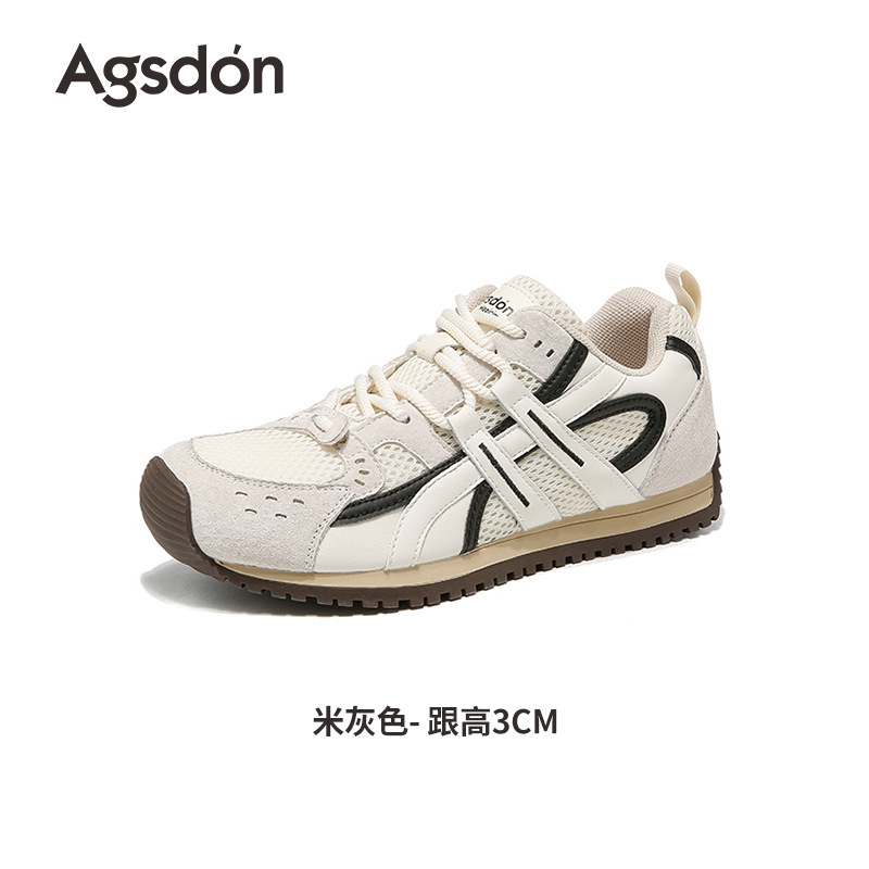 奥古狮登德训鞋女2025新款秋季厚底小白运动休闲鞋复古阿甘赤足鞋|undefined