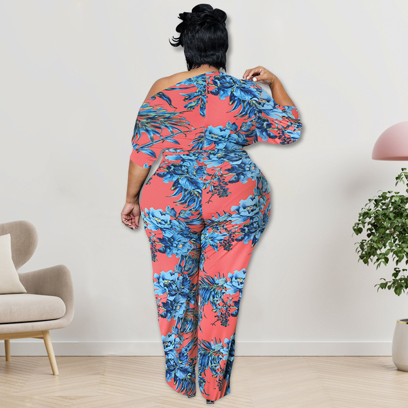 Women's Clothing Plus Size Women's Sexy Off-Shoulder Jumpsuit Long Sleeve For Formal & Casual For Women Plus Size_ecoleips.com
