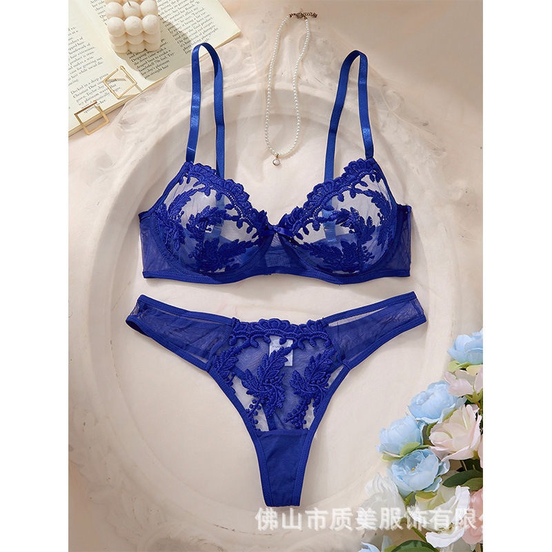 Y Fashion Embroidered Floral Lingerie Set Two-Piece Exquisite Bra Set Stylish and Charming 24128